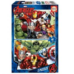 Puzzle 2 × 48 piezas Avengers