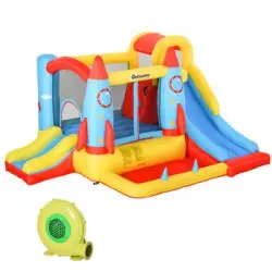 Castillo Hinchable Con 2 Toboganes Cama De Salto Multicolor Outsunny