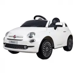 Coche Eléctrico Para Niños Con Mando De Control Remoto - Fiat 500 - Ideal Para Niños De 3 A 8 Años - Color Blanco - Devessport