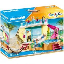 70435 Playmo Beach Hotel Bungalow Con Piscina, Playmobil Family Fun