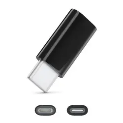Icoveri Adaptador Lightning a USB-C con cable para Apple Series negro