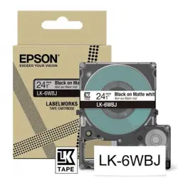 Cinta Epson Matte Tape LK-6WBJ Blanco/Negro 25mm(8m)