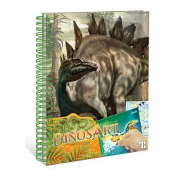 Dinos Art - Libro Creativo De Pegatianas Por Números Cuaderno Dinosaurios DinosArt