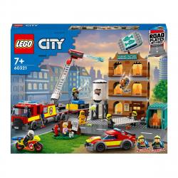 LEGO - Cuerpo De Bomberos, Set De Construcción De Edificio Con Llamas Plegables, Camión De  Y Mini Figuras, City Fire