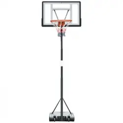 Canasta De Baloncesto Homcom Acero Pe Pvc, 90x165x352 Cm, Negro