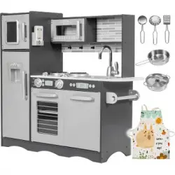 Cocina Infantil Madera Iluminación Led Mamabrum 93*30*83 Cm Utensilios Delantal Nevera