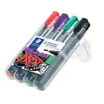 Estuche 4 marcadores STAEDTLER 352 wp4-1 Lumocolor permanent art punta redonda