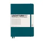 Libreta A5 Leuchtturm 1917 Medium tapa dura rayada verde pacífico