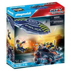 Playmobil - Policía Paracaídas: Persecución Del Vehículo Anfibio City Action