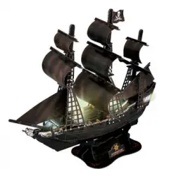 Puzzle 3d Buque La Perla Negra Dam Con Luces Led. 50,4*19*43 Cms, 111 Piezas. 50,4x19x43 Cm. Color: Multicolor