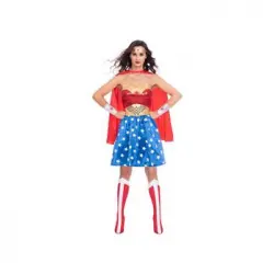 Amscan 9906147 Disfraz De Warner Bros Dc Comics Para Mujer Maravilla Con Licencia Oficial Para Mujer Adulta (talla De Vestido Británico 14-16)