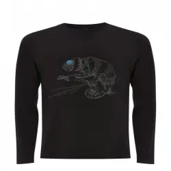Camiseta unisex camaleón color Negro