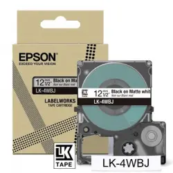 Cinta Epson Matte Tape LK-4WBJ Blanco/Negro 12mm(8m)