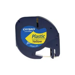 Cinta plástico Dymo 91202 Negro-Amarillo 12mmx4M. Rotuladoras Letratag S0721620