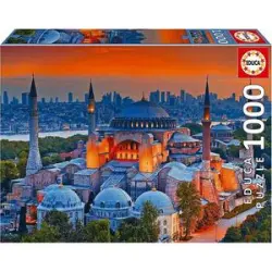 Educa Borras - Dragon Ball - Puzzle 1000 piezas Mezquita Azul Estambul con Cola Fix ㅤ