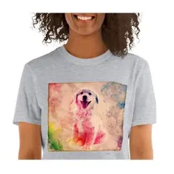 Mascochula camiseta mujer lienzo personalizada con tu mascota gris