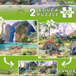 Puzle 2x100 piezas Dino World