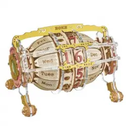 Calendario Motor De Tiempo De Madera Para Montar. Dam 250 Piezas. 21,5x14,5x14,6 Cm. Color: Beige