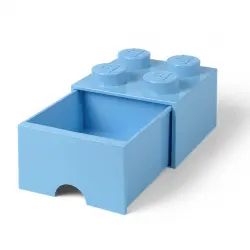 Ladrillo de 4 espigas con cajón (azul claro)
