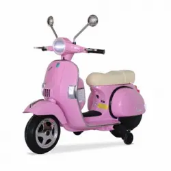 Vespa Rosa Px150, Scooter Eléctrico Para Niños 12v 4.5ah, 1 Asiento Con Radio