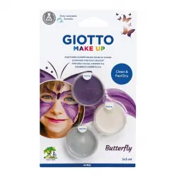 Giotto - Blíster 3 unidades de pintura facial cosmética temática mariposa Make Up Giotto.