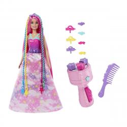 Barbie - Muñeca Dreamtopia Princesa Con Trenzador Y Accesorios