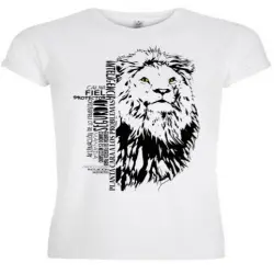 Camiseta manga corta hombre león color Blanco