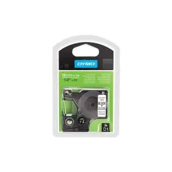 Dymo Cinta de transferencia térmica D1 45010  Poliéster autoadhesiva. Negro-Transparente 12mmx7M. Labelmanager S0720500