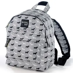 Mochila para guardería Walkie gris con perritos