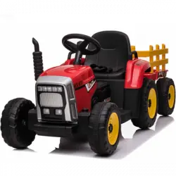 Tractor Con Batería 12v Para Niños Con Equipo De Sonido / Tractor Eléctrico Infantil Con Mando Control Remoto, Remolque, Luces Led Y Palanca De Cambio