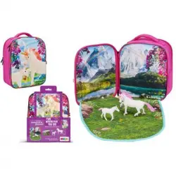 Mochila Unicornios 3d Con 2 Figuras Y Folleto De Coleccionista (unicornio Y Unicornio Baby)