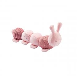 Nattou - Peluche Oruga Con Sonajero Lapiodu Con Actividades Para Recién Nacidos Y Bebés Prematuros (26 Cm.) Rosa