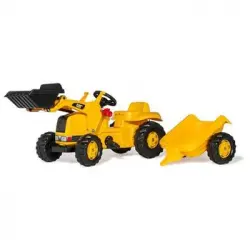 Tractor A Pedales Infantil Con Remolque Y Con Pala Caterpillar