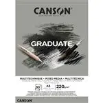 Bloc A5 Canson Graduate Mix Media Fino 220g Gris
