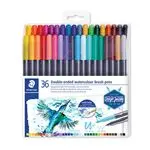 Estuche 36 rotuladores STAEDTLER 3001 TB36 doble punta pincel acuarelable