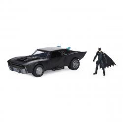 Spin Master - Batman Batmobile Con Figura De Batman De 10 cm, Con Luces Y Sonidos, Coleccionable De La Película The Batman