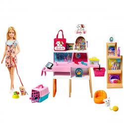 Barbie - Tienda De Mascotas Con Muñeca Establecimiento De Animales Y Accesorios Para Mascotas De