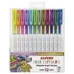 Set 12 bolígrafos Alpino glitter gel y metalix