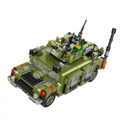 Vehículo Militar De Combate 8 En 1 Dam, Con 745 Piezas. Construye 8 Modelos Individuales, Con 3 Formas Cada Uno. 19,4x10,1x14,2 Cm. Color: Verde