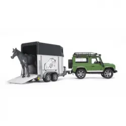 Bruder - Land Rover Defender SW Transporte Equino Con Un Caballo