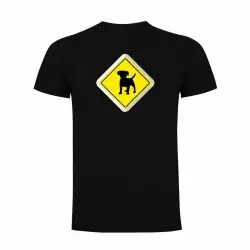 Camiseta hombre The Pet Lover "Placa permitido perros" color Negro