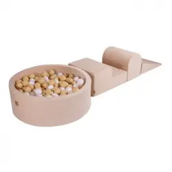 Parque Infantil Escalada Color Crudo 3 Elementos Con Bola De 90x30cm Blanco/beige Meowbaby