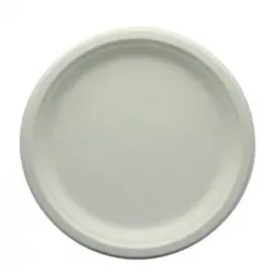 Platos De Caña De Azúcar Blancos (26ø) Pack De 125 Unidades