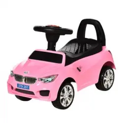 Coche Correpasillos Para Niños De 18-36 Meses Con Faros Rosa Homcom