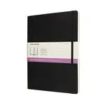 Cuaderno Moleskine extralarge formato doble liso-rayas tapa blanda negro