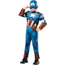 Disfraz De Capitán América Musculoso Infantil