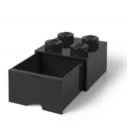 Ladrillo de almacenamiento con cajón negro de 4 espigas LEGO