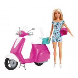 Barbie - Muñeca Y Moto Scooter De  Con Accesorios