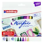 Pack 8 marcadores Acrylics Edding colores surtidos