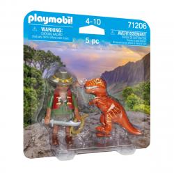 Playmobil - Duo Pack Figura Aventurero Con Dinosaurio T-Rex